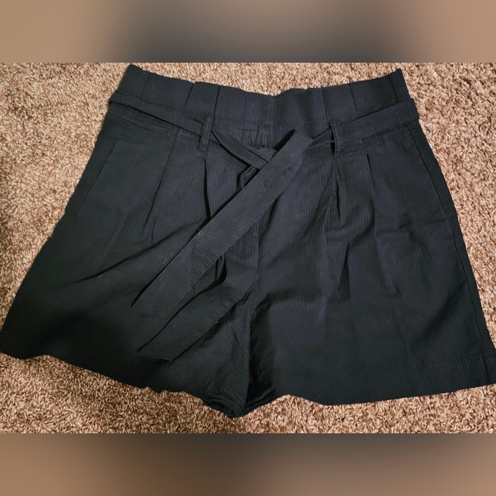 J. Crew Black Tie Waist Shorts 10 NWT.
